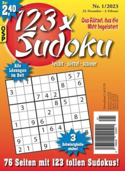 123 x Sudoku – Nr 1 2023
