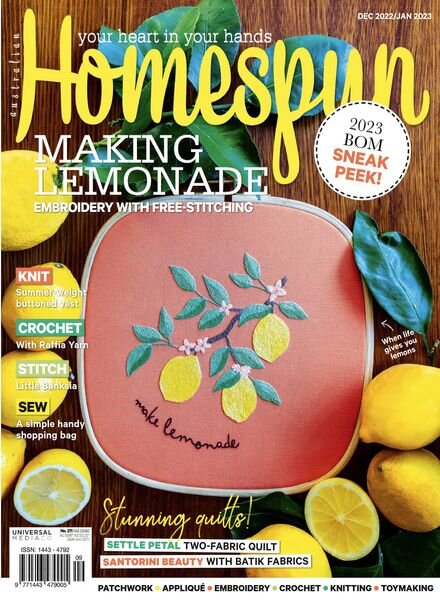 Australian Homespun – December 2022 Cover