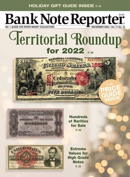 Bank Note Reporter – December 2022 Cover