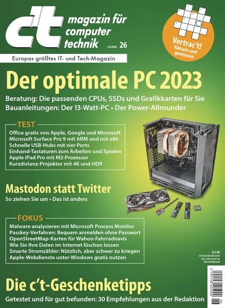 c’t Magazin fur Computertechnik – Dezember 2022 Cover