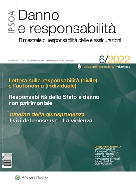 Danno e Responsabilita – N 6 2022 Cover