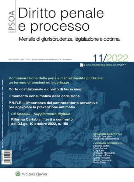 Diritto Penale e Processo – Novembre 2022 Cover