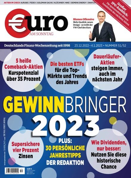 Euro am Sonntag – 23 Dezember 2022 Cover