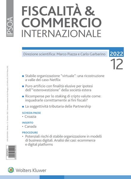 Fiscalita & Commercio Internazionale – Dicembre 2022 Cover