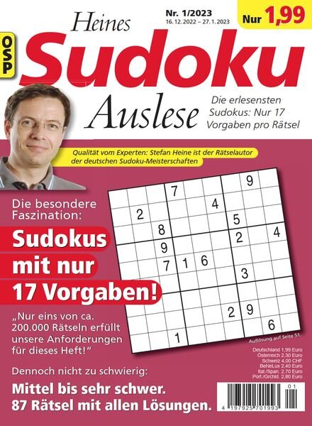 Heines Sudoku Auslese – Nr 1 2023 Cover