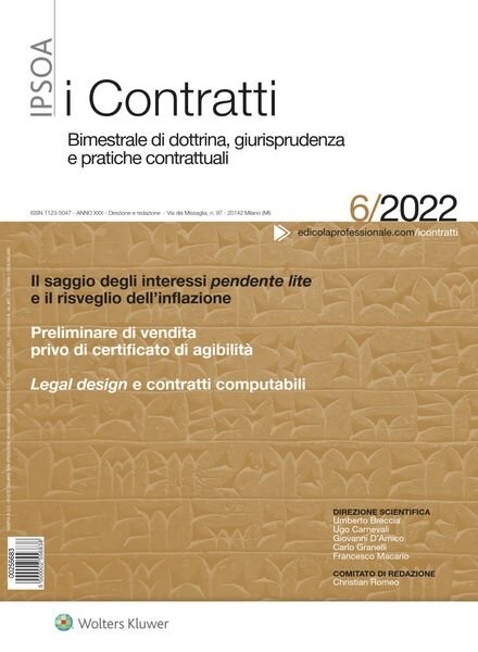 I Contratti – N 6 2022 Cover