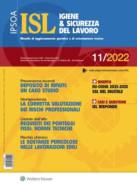 Igiene & Sicurezza del Lavoro – Novembre 2022 Cover