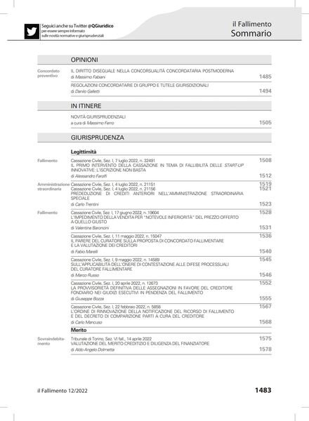 Il Fallimento – Dicembre 2022 Cover