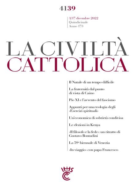 La Civilta Cattolica – 3 Dicembre 2022 Cover
