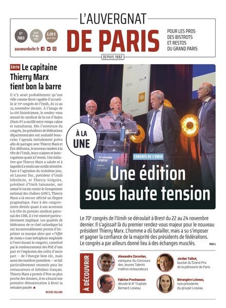 L’Auvergnat de Paris – 01 decembre 2022 Cover