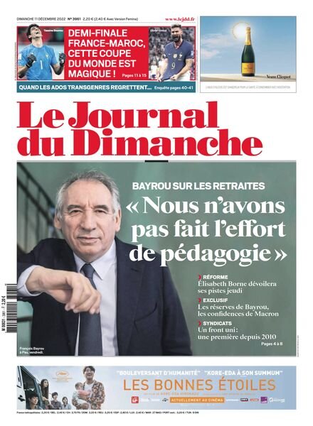 Le Journal du Dimanche – 11 decembre 2022 Cover