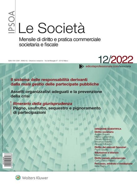 Le Societa – Dicembre 2022 Cover