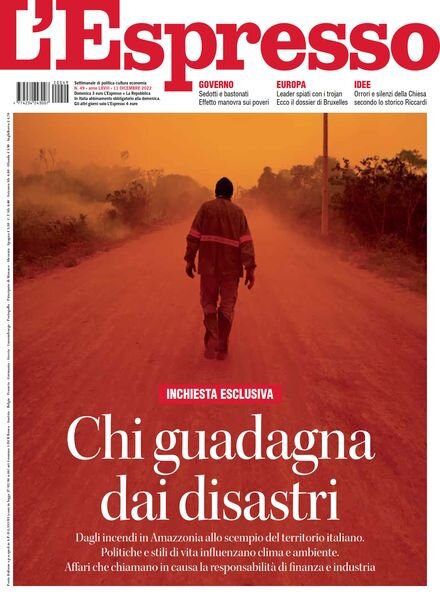 l’Espresso – 11 Dicembre 2022 Cover