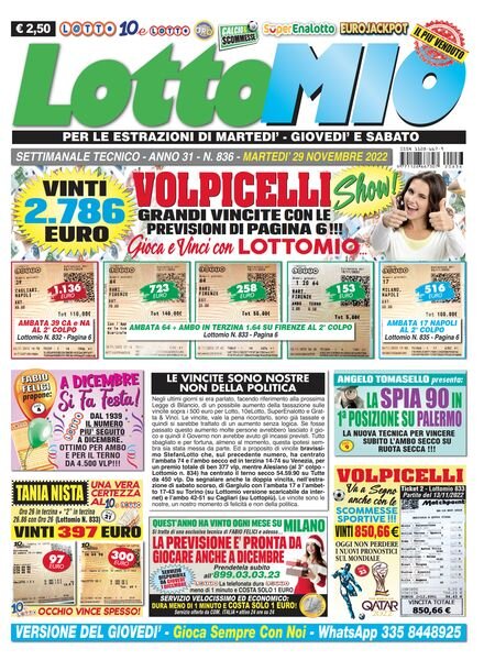 Lottomio – 29 Novembre 2022 Cover