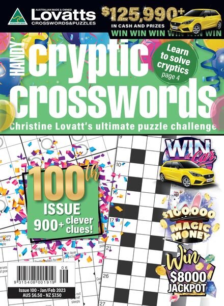 Lovatts Handy Cryptic – January 2023 Cover