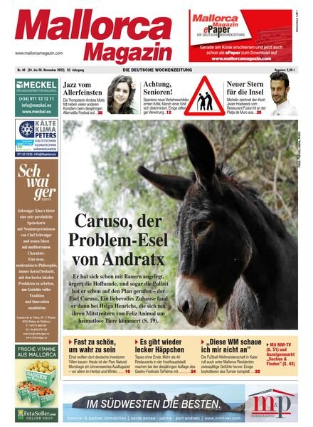 Mallorca Magazin – 24 November 2022 Cover