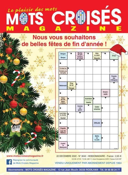 Mots Croises Magazine – 22 decembre 2022 Cover