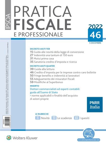 Pratica Fiscale e Professionale – 5 Dicembre 2022 Cover