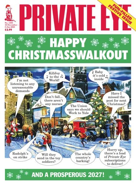 Private Eye Magazine – Issue 1588 – 16 December 2022 Cover