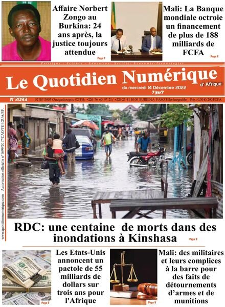 Quotidien Numerique d’Afrique – 14 decembre 2022 Cover