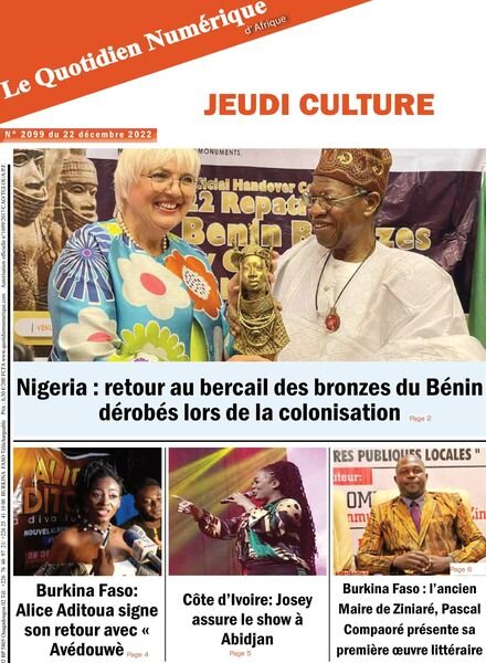 Quotidien Numerique d’Afrique – 22 decembre 2022 Cover