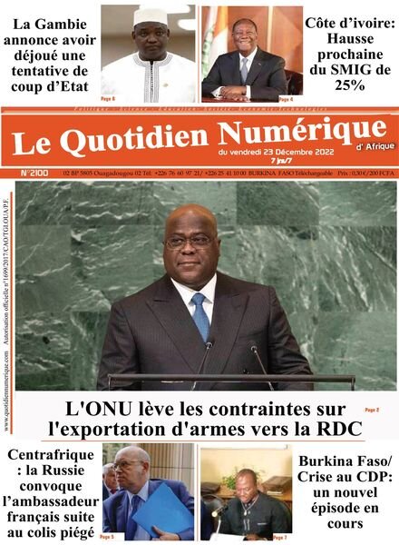 Quotidien Numerique d’Afrique – 23 decembre 2022 Cover