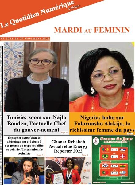 Quotidien Numerique d’Afrique – 29 novembre 2022 Cover