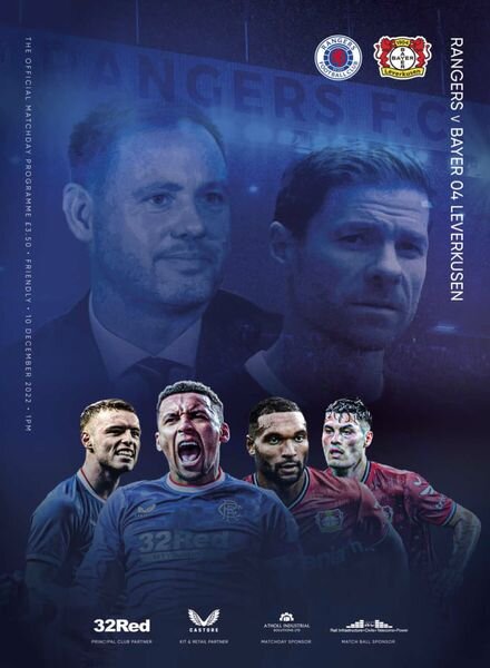 Rangers Football Club Matchday Programme – Rangers vs Bayer 04 Leverkusen – 10 December 2022 Cover