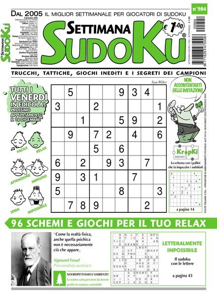 Settimana Sudoku – 07 dicembre 2022 Cover