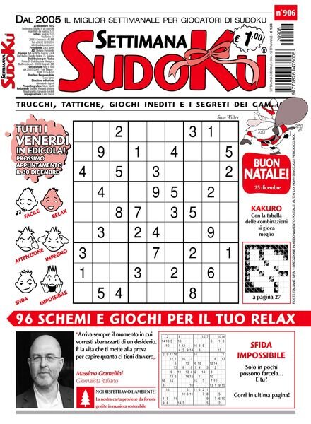 Settimana Sudoku – 21 dicembre 2022 Cover