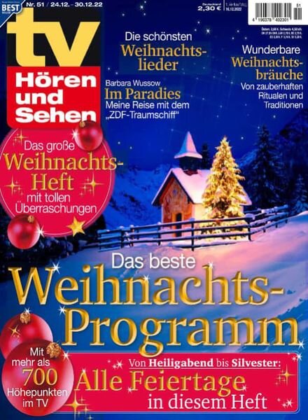 TV Horen und Sehen – 16 Dezember 2022 Cover