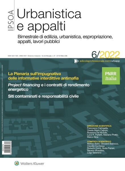 Urbanistica e appalti – N 6 2022 Cover