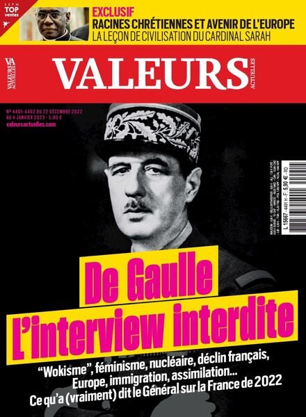 Valeurs actuelles – 22 decembre 2022 Cover