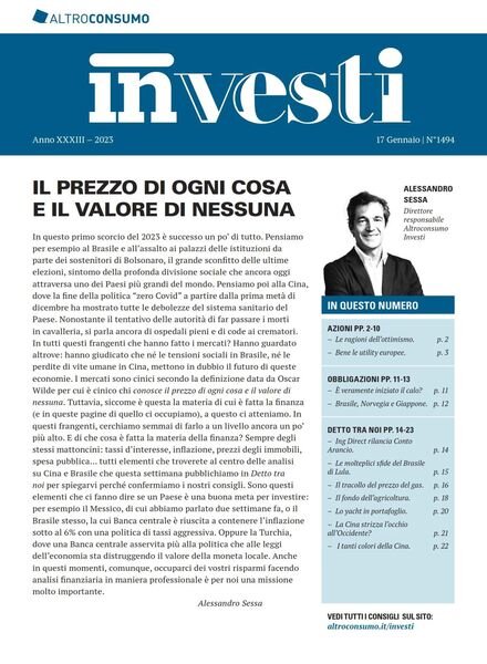 Altroconsumo Investi – 17 Gennaio 2023 Cover