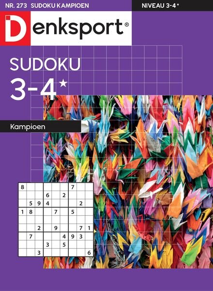 Denksport Sudoku 3-4 kampioen – 26 januari 2023 Cover
