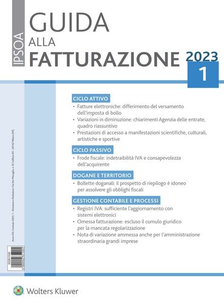Guida alla Fatturazione – Gennaio 2023 Cover
