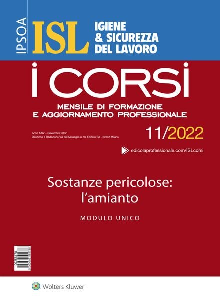 Igiene & Sicurezza del Lavoro Corsi – Novembre 2022 Cover