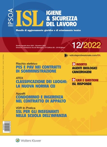 Igiene & Sicurezza del Lavoro – Dicembre 2022 Cover