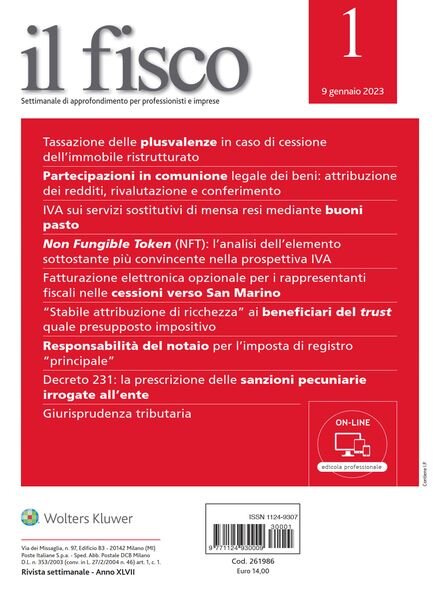 il fisco – Gennaio 2023 Cover