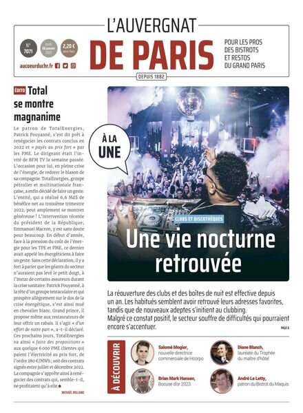 L’Auvergnat de Paris – 26 janvier 2023 Cover