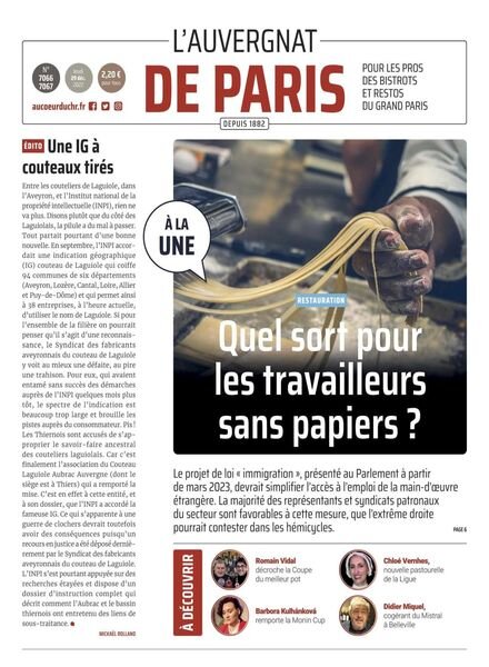 L’Auvergnat de Paris – 29 decembre 2022 Cover