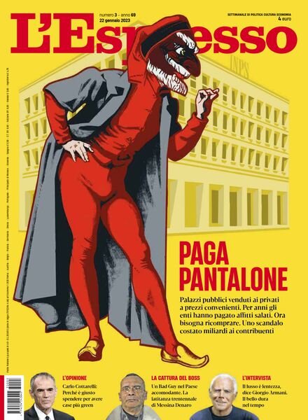 l’Espresso – 22 Gennaio 2023 Cover