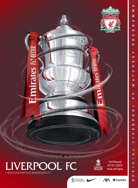Liverpool FC Programmes – Liverpool FC vs Wolverhampton Wanderers FC – 7 January 2023 Cover