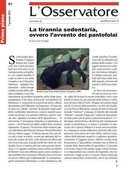L’Osservatore – 07 gennaio 2023 Cover