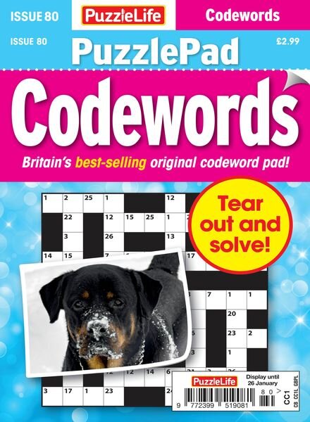 PuzzleLife PuzzlePad Codewords – 29 December 2022 Cover