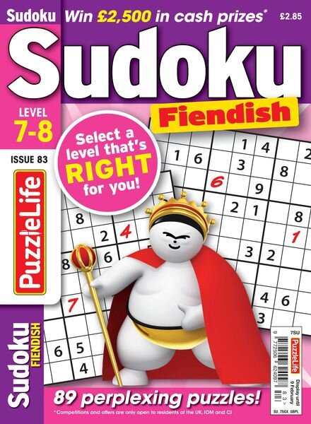 PuzzleLife Sudoku Fiendish – 05 January 2023 Cover