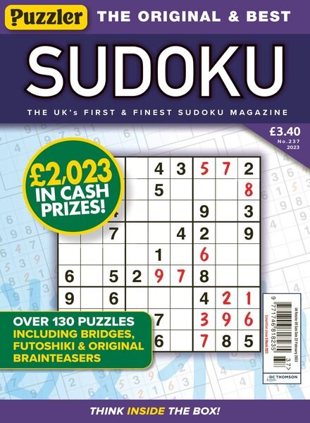Puzzler Sudoku – January 2023 Cover