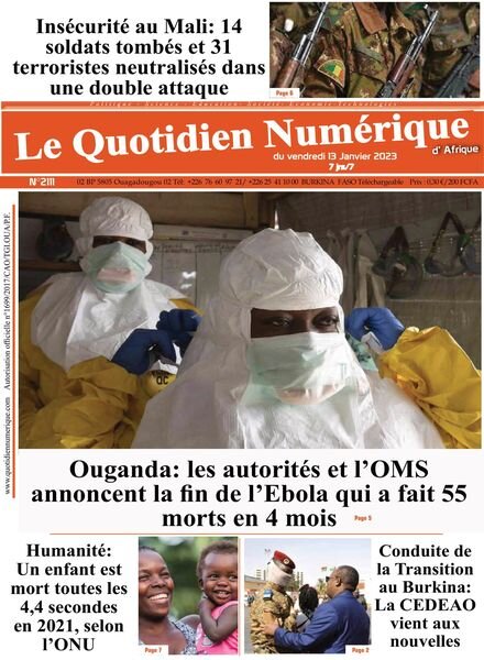 Quotidien Numerique d’Afrique – 13 janvier 2023 Cover