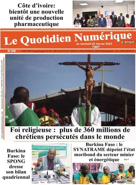 Quotidien Numerique d’Afrique – 20 janvier 2023 Cover
