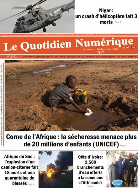Quotidien Numerique d’Afrique – 28 decembre 2022 Cover